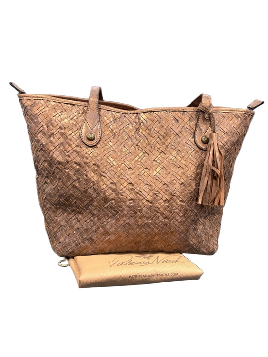 Patricia Nash Handbags - Patricia Nash Woven Metallic Leather Tote Bag + Dust Bag EUC Boho Italian Style